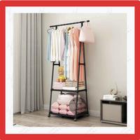 Gambar RAK GANTUNG BAJU / TRIANGLE STAND HANGER DENGAN 4 RODA - Putih, DENGAN RODA dari KONOX STORE undefined 1 Tokopedia