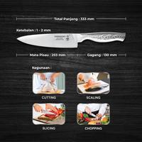 Gambar BAGUS YAMAZAKI UTILITY KNIFE 8 INCH - PISAU DAPUR STAINLESS STEEL dari Beli - Beli Shop undefined 5 Tokopedia