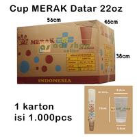 Gambar CUP MERAK 22 OZ DATAR KARTON ISI 1000pcs dari Adijaya Online undefined 1 Tokopedia