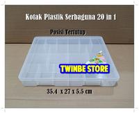 Gambar Kotak Plastik Storage Box Multifungsi 20 Sekat Aksesoris Perkakas Baut - Tanpa Sekat dari Twin Be Store undefined 1 Tokopedia