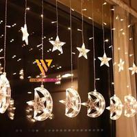 Gambar LAMPU TIRAI GANTUNG STAR MOON LED WARM WHITE RGB KAMAR BULAN BINTANG - Bintang, Kuning dari TEKNIK BARU ELEKTRIK undefined 4 Tokopedia