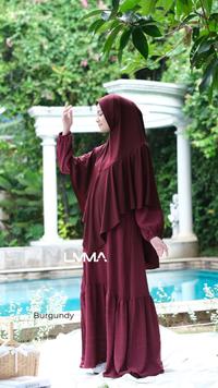 Gambar Umma Syari Gamis Sukka Dress Menyusui Motif Polos griya mey - burgundy, M 100/140 dari griya_mey undefined 4 Tokopedia