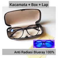 Gambar Kacamata Anti Radiasi Blueray 100% UNISEX Oval + kotak + Lap - pkt HitamGlossy dari Suma Grosir undefined 1 Tokopedia