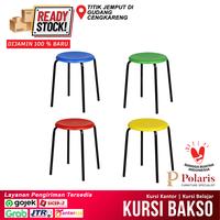 Gambar Kursi Bakso Besi Stainless Bulat / Bangku Baso Susun Cafe Resto Warung - Merah dari Super Decoration undefined 1 Tokopedia