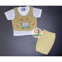 Gambar Setelan Baju Anak Pendek 3 In 1 Makayla Motif Car Usia 6 12 Bulan - Coklat Muda dari Relahati Koleksi undefined 4 Tokopedia
