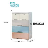 Gambar Laci Plastik Pakaian 4 Tingkat / Rak Susun Penyimpanan Organizer -1225 - 4 Tingkat dari Plus OneID undefined 3 Tokopedia