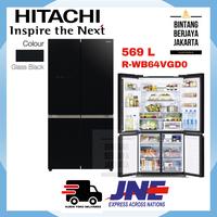 Gambar HITACHI Kulkas 4 Pintu Bottom Freezer R-WB64VGD0 GBK - 569 L RWB64VGD0 dari Bintang Berjaya Jakarta undefined 1 Tokopedia