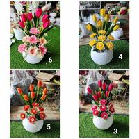 Gambar tulip combi aurora set vas bola bunga artifical bunga hiasan meja dari Butik Yahya undefined 1 Tokopedia