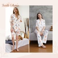 Gambar GREET NIGHT WEAR Set Baju Tidur Piyama Kerah Wanita Tencel TC-010 - PPK (Cln Pjg) dari Twinklecollection undefined 1 Tokopedia
