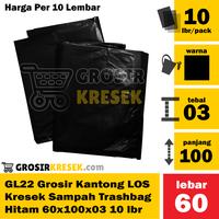 Gambar GL22 Grosir Plastik Sampah LOS Trashbag Hitam 60x100x03 isi 10 Lembar dari Grosir Kresek undefined 1 Tokopedia