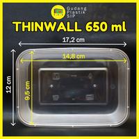 Gambar THINWALL RECTANGLE 650 ML + TUTUP / KOTAK MAKANAN PLASTIK ISI 25 dari Juragan Plastik 369 undefined 2 Tokopedia