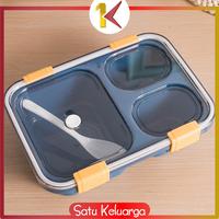Gambar SK-C446 Kotak Bekal 3 Sekat 4 Sekat Anti Tumpah Tempat Makan Lunch Box - 3 SEKAT, PINK dari Satukeluarga undefined 4 Tokopedia