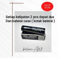 Gambar Baterai AWT 18650 ORIGINAL Hitam 3400mah batrei battery batre charger - 1 pcs dari verzeawholesale undefined 1 Tokopedia