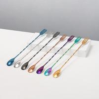 Gambar Cocktail Spoon Fork Sendok Ulir Double Bartender Sendok Mixer Cocktail - Rosegold dari Conalli undefined 1 Tokopedia