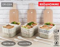 Gambar kotak makan 1500ml 2 susun anti campur silicone ring OR-304 Reo&Homme dari Reo & Homme Living undefined 2 Tokopedia