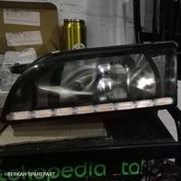Gambar headlamp lampu depan great Corolla smoke custom alis LED crystal dari Kafindra autopart undefined 3 Tokopedia