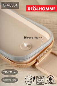 Gambar kotak makan 1500ml 2 susun anti campur silicone ring OR-304 Reo&Homme dari Reo & Homme Living undefined 5 Tokopedia