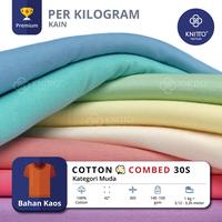 Gambar BAHAN KAOS KAIN COTTON COMBED 30S KATEGORI WARNA MUDA - 5. salem, +RIB dari Toko Bahan Kaos & Kain Knitto undefined 1 Tokopedia