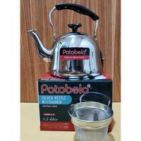 Gambar POTOBELO Kettle Ceret Teko Ketel + Saringan Strainer Stainless YDSR - YDSR15 1,5 L dari Bengawanwae undefined 1 Tokopedia