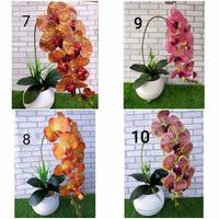 Gambar Rangkaian anggrek latex pot jumbo 1 tangkai bunga artificial pajangan dari Halimah Grosir Bandung undefined 4 Tokopedia