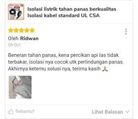 Gambar Isolasi Kabel Listrik Top Tape Tahan Panas Anti Bakar 19mm x 20 Meter dari Super Lakban undefined 4 Tokopedia