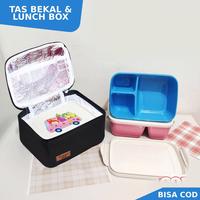 Gambar Kotak Bekal Makan Dewasa Lunch Bag Tempat Bekal Sekolah 1 Set - Pink, Hanya Lunch Box dari Taruka Online undefined 1 Tokopedia