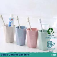 Gambar Gelas Jerami Gandum Ramah Lingkungan / Gelas Wheat Straw 250ml - Cream dari Plivin undefined 5 Tokopedia