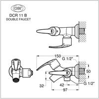Gambar Bundling Hand Shower CSH-3C + Keran Cabang Shower Bak Mandi Double Tembok Kran Air - DCR 11 B dari AER Sanitary Indonesia undefined 5 Tokopedia