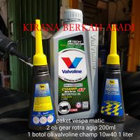 Gambar PAKET VESPA MATIC 1 LITER VALVOLINE CHAMP 10W40 + OLI GEAR AGIP ROTRA dari kirana berkah abadi undefined 1 Tokopedia