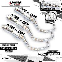 Gambar KNALPOT SHIJIRO RACING for NEW VARIO 160, AEROX,N-MAX type M2-GP - inlet 50 mm, N-MAX OLD dari Shijiro Racing Store One undefined 2 Tokopedia