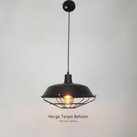 Gambar Lampu gantung hias industrial kap 35cm + sarang hitam resto cafe - Diameter 35cm, 4Pcs Lampu dari DEKORASI LIGHTING undefined 3 Tokopedia