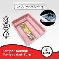 Gambar YOSHIKAWA Nampan / Baki Sendok Garpu 5 Sekat Cutlery Tray ST-01 - PINK dari Extra Value Living undefined 2 Tokopedia