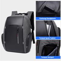 Gambar Techdoo Tas Ransel USB Charge Tas Laptop Tas Travel Anti Maling TR209 - Abu-abu dari Techdoo undefined 3 Tokopedia