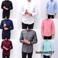 Gambar Kemeja polos pria katun Premium distro lengan panjang shanghai premium - Abu-abu, L dari lookman_207 undefined 1 Tokopedia