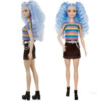Gambar Barbie Mattel Fashionistas Doll #170 Blue Hair Rainbow Top Black Skirt dari Mishana Shop undefined 5 Tokopedia