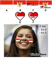 Gambar Stiker Muka Pipi Bendera Merah Putih Garuda I Love Indonesia 3x2 cm - 3X2, F dari Circle Store Official undefined 1 Tokopedia