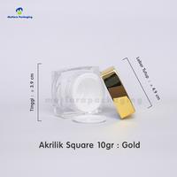 Gambar POT CREAM ACRYLIC SQUARE GOLD 10GR 1PACK ISI 30 PCS dari mutiarapackaging undefined 3 Tokopedia