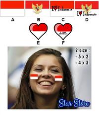 Gambar Stiker Pipi Bendera Merah Putih I Love Indonesia Edisi Khusus 3x2 cm - 3X2, F dari Star Store IDN undefined 1 Tokopedia