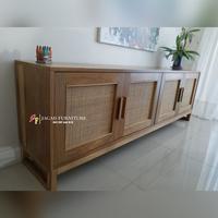 Gambar bufet tv panjang wardrobe minimalis rotan bufet pajangan pintu rotan dari Jagad Furniture Jepara undefined 1 Tokopedia