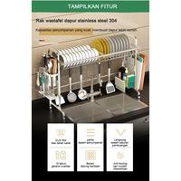 Gambar Rak Wastafel Dapur 2 Susun Serbaguna Rak Penyimpanan Piring Stainless - 2 Susun 70cm dari My Jeck Store undefined 3 Tokopedia
