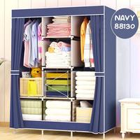 Gambar Lemari Pakaian Kain Portable Jumbo 88130 3 Sekat Lemari Anak Kost - LEMARI-70-MERAH dari tokkoavis undefined 3 Tokopedia