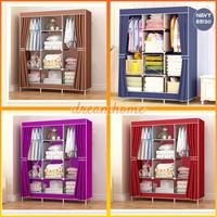 Gambar Lemari Pakaian Kain Portable Jumbo 88130 3 Sekat Lemari Anak Kost - LEMARI-70-MERAH dari tokkoavis undefined 1 Tokopedia