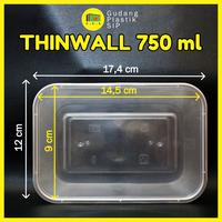 Gambar THINWALL RECTANGLE 750 ML + TUTUP / KOTAK MAKANAN PLASTIK ISI 25 dari Juragan Plastik 369 undefined 2 Tokopedia