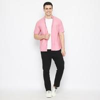 Gambar CodeMale-Culture Kemeja Pria Lengan Pendek MerahPeach/ Baju Koko slim - Merah peach, XXL dari Code Male undefined 4 Tokopedia