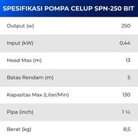 Gambar POMPA CELUP SHIMIZU SPN-250BIT / SPN 250 BIT / SPN250BIT dari iSquare undefined 5 Tokopedia