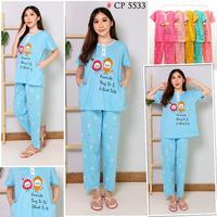 Gambar setelan baju tidur cp tessa(celana panjang tangan pendek)Random dari Angelina25 undefined 2 Tokopedia