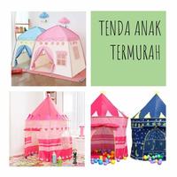 Gambar Tenda Anak Castle Rumah Camping Murah Kids Tent Kastil Jumbo - Rumah Pink dari Home Decor Zega undefined 5 Tokopedia
