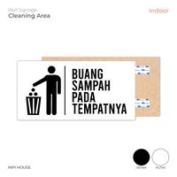Gambar Sign Buang Sampah Pada Tempatnya Tempel Dinding Motif Kayu - INPI HOUSE - Hitam dari INPI House undefined 2 Tokopedia