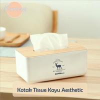 Gambar Kotak Tisu Kayu Estetik Tempat Tissue Aesthetic Wadah Putih dari mamaena undefined 1 Tokopedia