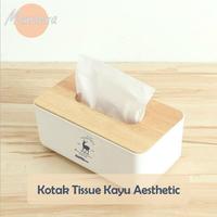 Gambar Kotak Tisu Kayu Estetik Tempat Tissue Aesthetic Wadah Putih dari mamaena undefined 4 Tokopedia